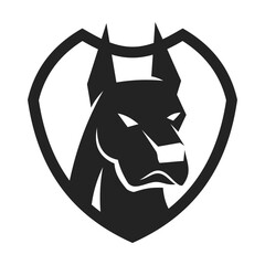 Doberman Logo template Isolated. Brand Identity. Icon Abstract Vector graphic