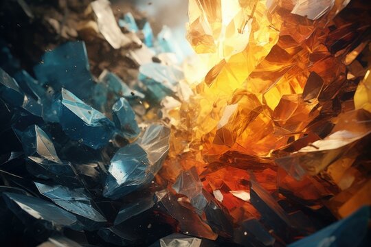 A digital painting of a colorful explosion. Generative AI.