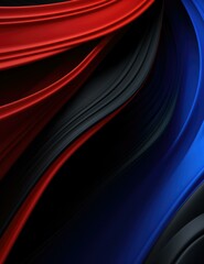 A black, red and blue background with a wave pattern. Generative AI.