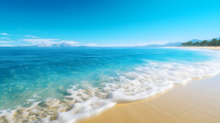Fototapeta na wymiar the blue sea and the beach