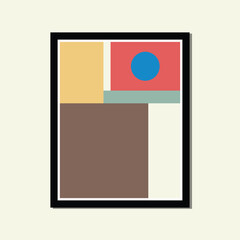 painting soft color abstract layout flag square aesthetic poster template geometric shape framed contemporary scandinavian mid century digital A3 A4 print book home wall decoration fabric card
