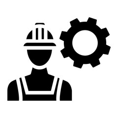 construction icon on glyph style.