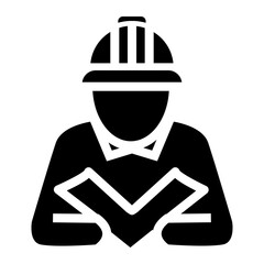 construction icon on glyph style. icon of an architect