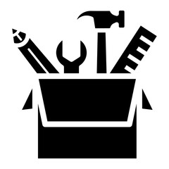 construction icon on glyph style. construction tool icon