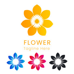 flower logo minimalist design vector