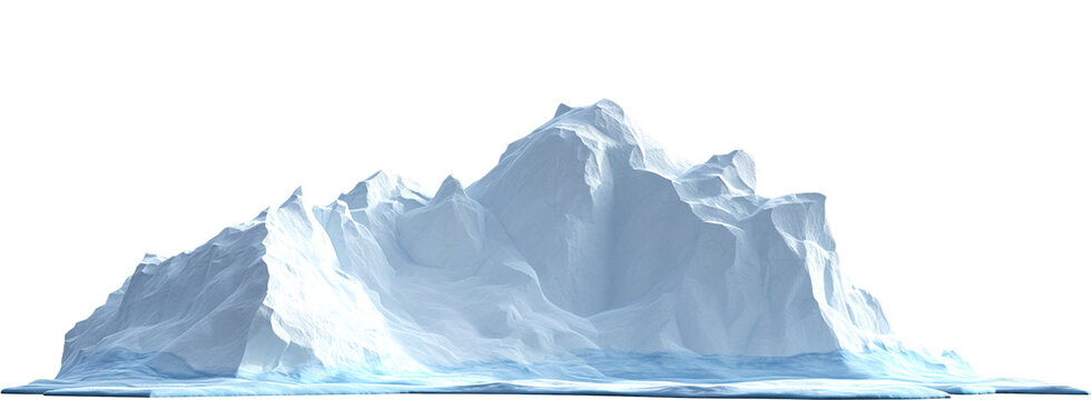 Illustration of an icy blue mountain peak isolated on a white background