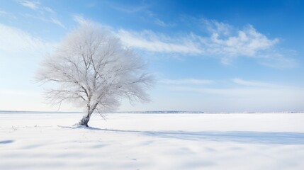 Fototapeta na wymiar Image of snowy field landscape.
