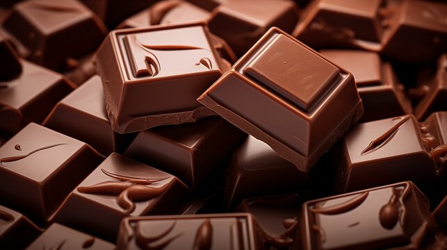 Image of milk chocolate pieces.
