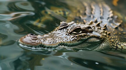 Obraz premium Crocodile Diving Into Body Of Water Close Up Photography (Generative AI)