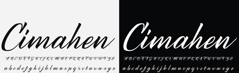 Obraz premium signature Font Calligraphy Logotype Script Brush Font Type Font lettering handwritten