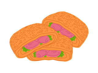 kao leng mian traditional food china made from cold noodle and stuffed with sausage egg and onion delicious snack