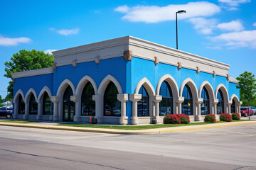 Commercial Building Fascia Logo And Signage Mockup The Exterior Wall Of A Contemporary Commercial Style Building With Aluminium Metal Composite Panels And Glass Windows For Logo And Sign Board Mockup 