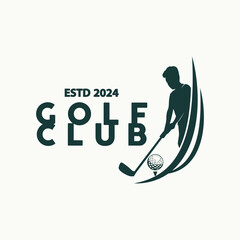 Golf logo illustration design golfer tournament golf game team club sport template symbol