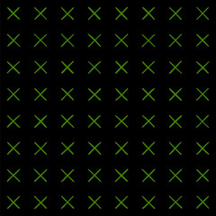 hand drawn crosses. black, green repetitive background. vector seamless pattern. geometric fabric swatch. retro design template for textile, home decor
