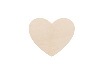 wooden heart on a yellow background pinned with a button