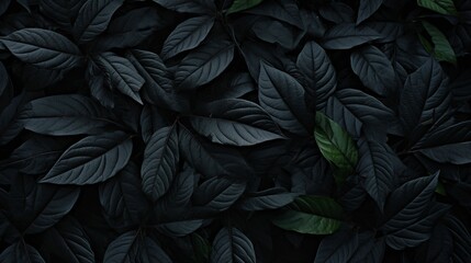Natural dark leaves background.