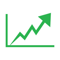 Growing business green arrow with bar chart, Profit arow Vector illustration . Business concept, growing chart. Concept of sales symbol icon with arrow moving up. Economic Arrow With Growing Trend.