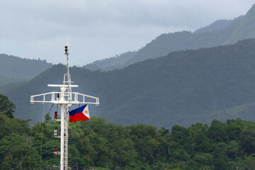Philippines flag on the mast of a ship