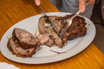 Honey Garlic Pork Tenderloin Recipe , oven-roasted pork roll