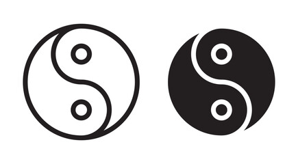 Philosophical Harmony Vector Icon Set. Balance Emblem vector symbol for UI design. - obrazy, fototapety, plakaty