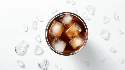 Сold iced coffee on a white background.