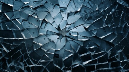 Shards of glass from a broken window.