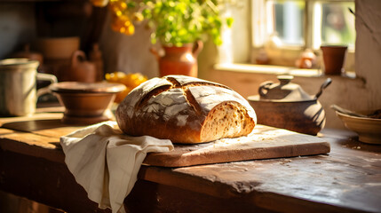 Homemade Delight Irish Soda Bread, Generative AI - obrazy, fototapety, plakaty