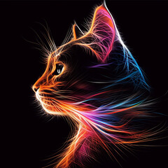 abstract background with a cat