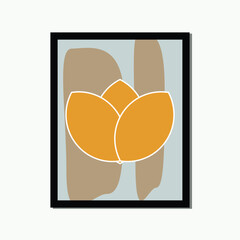 modern leaf flowers organic shape, groovy floral minimalist , hand draw Abstract art background illustrations. Bohemian style of contemporary aesthetic for framed wall decoration, postcard, poster