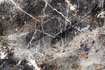 Dark gray marble grunge background. Abstract red texture. Old scratched bright gray paint surface wide texture. Dark black color gloomy grunge abstract widescreen background