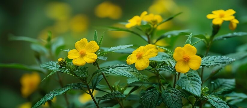 Damiana, a medicinal plant cultivated for its ornamental yellow flowers, belongs to the Turneraceae family.