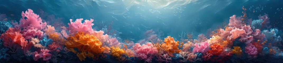 Fototapeta na wymiar vibrant coral reef abstraction, abstract design
