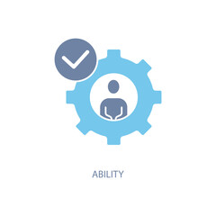 ability concept line icon. Simple element illustration. ability concept outline symbol design.