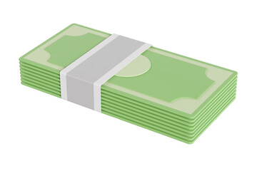 3D illustration stack of money
