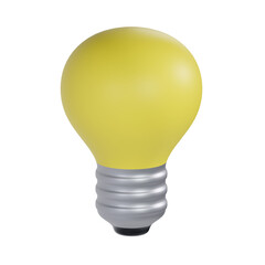 3D illustration Cartoon yellow bulb