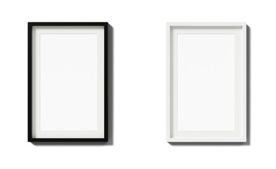 3D illustration set of frames black and white