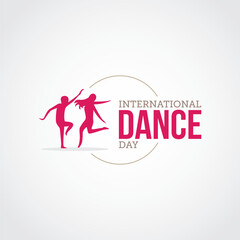 International Dance Day Vector Illustration. It's a day to appreciate the art form of dance in all its forms, from ballet and contemporary to hip-hop and traditional folk dances.  flat style design.