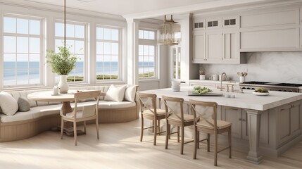 Coastal Grandmother Chic: Soothing Neutrals & Timeless Comfort in the Kitchen