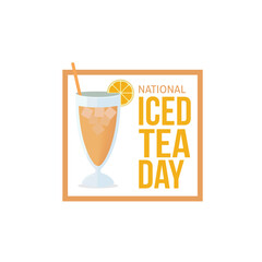 National Iced Tea Day Vector Illustration. his day commemorates the delicious beverage that cools us down during the warmer months.  flat style design vector illustration.