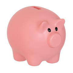 3D illustration Cute piggy bank isometric