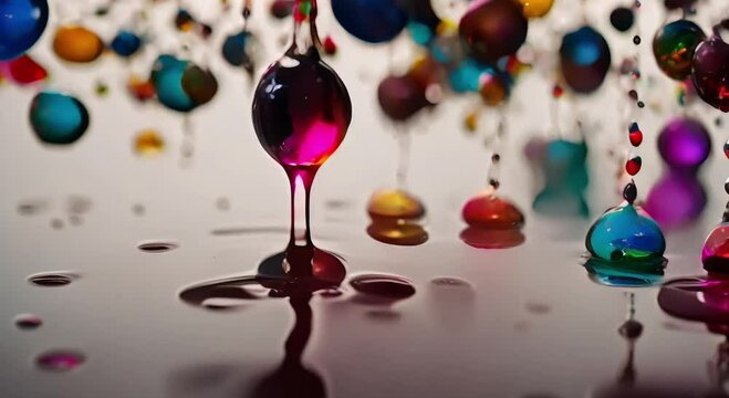 Color paint drops in water created with Generative AI