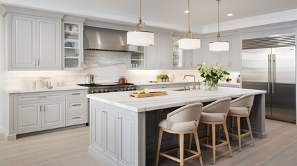 Coastal Grandmother Chic: Soothing Neutrals & Timeless Comfort in the Kitchen