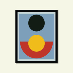 Bohemian style moon and sun modern aesthetic poster brutalism abstract geometric shape framed contemporary scandinavian mid century digital A3 A4 print book home wall decoration fabric card