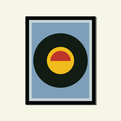 Bohemian style sun set modern aesthetic poster brutalism abstract geometric shape framed contemporary scandinavian mid century digital A3 A4 print book home wall decoration fabric card