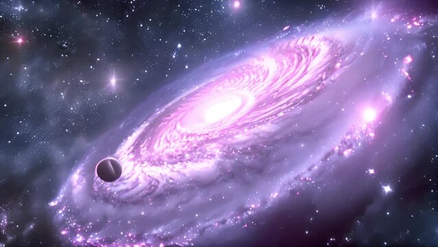 Spiral Galaxy With Stars in the Background Generative AI