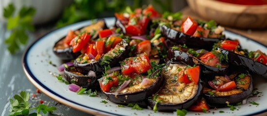 Turkish name for eggplant appetizer and salad: Patlican salatasi, babaganus