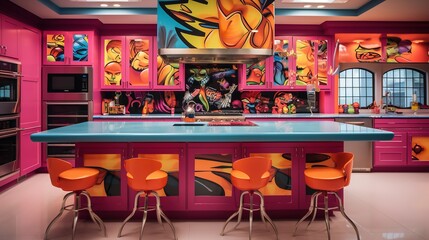 Vibrant Pop Art Kitchen: Bold Graphics & Colorful Expression
