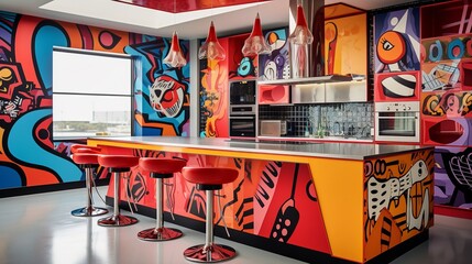 Vibrant Pop Art Kitchen: Bold Graphics & Colorful Expression