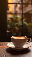 Fototapeta premium Cup of delicious coffee on cozy background picture 