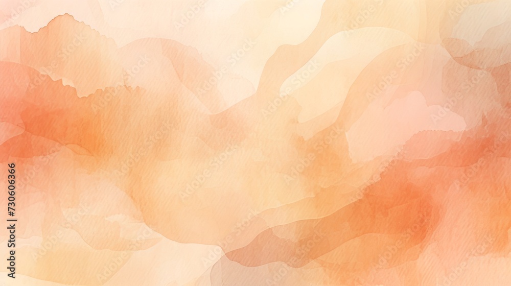 Wall mural Abstract watercolor background in warm orange tones. - Wall murals